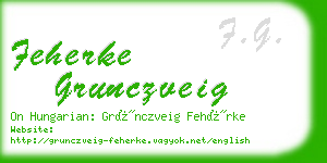 feherke grunczveig business card